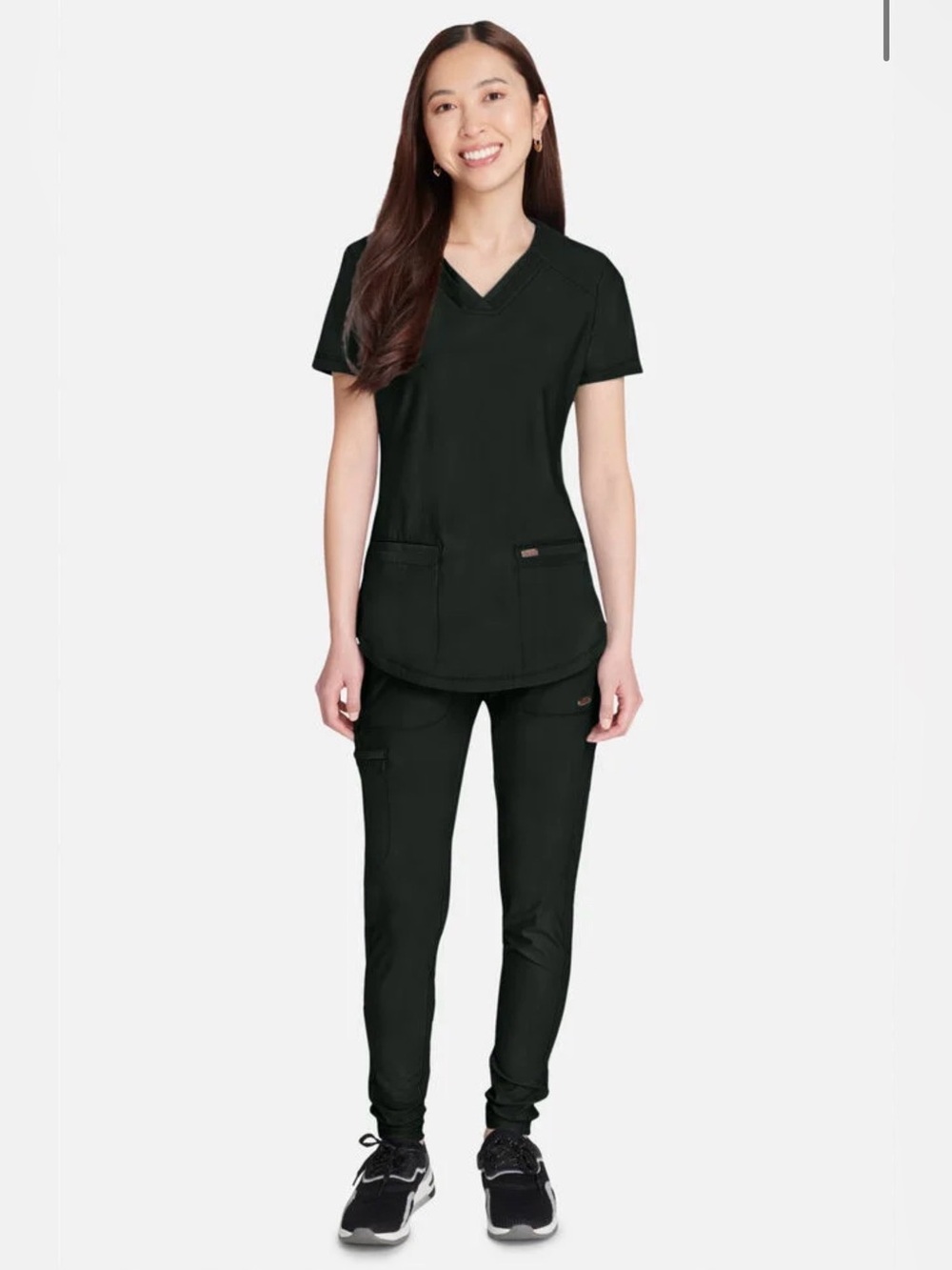 Cherokee Form - Women's Scrub Set: V-Neck Top & Mid-Rise Tapered Pant